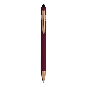 Stylo à bille en aluminium caoutchouté avec gomme pour écran tactile et clip en métal 5