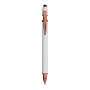 Stylo à bille en aluminium caoutchouté avec gomme pour écran tactile et clip en métal 7