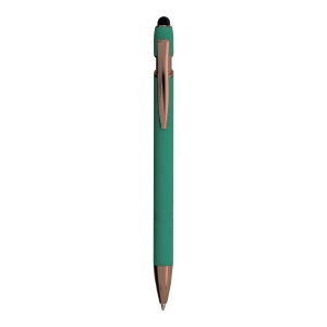Stylo à bille en aluminium caoutchouté avec gomme pour écran tactile et clip en métal 4