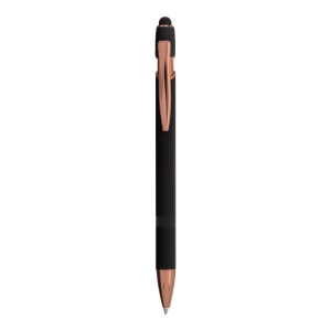 Stylo à bille en aluminium caoutchouté avec gomme pour écran tactile et clip en métal 6