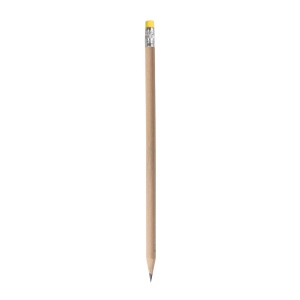 Crayon HB en bois naturel avec mine graphite avec gomme de couleur (trempée) 6