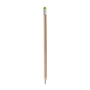 Crayon HB en bois naturel avec mine graphite avec gomme de couleur (trempée)