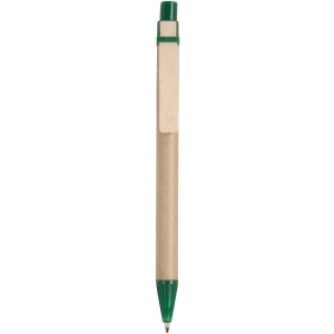 Stylo à bille en papier recyclé, détails colorés en PP et paille de blé, clip en bois 4