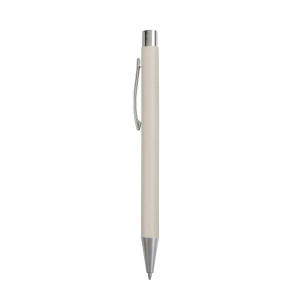 Stylo à bille en papier recyclé, détails chromés et clip en métal 10