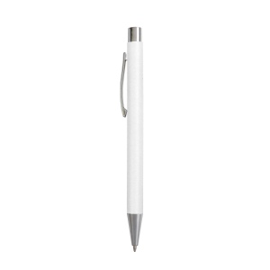 Stylo à bille en papier recyclé, détails chromés et clip en métal 15