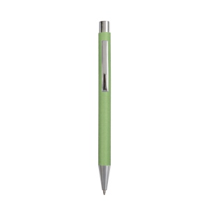 Stylo à bille en papier recyclé, détails chromés et clip en métal 2