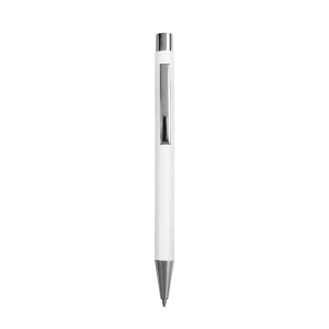 Stylo à bille en papier recyclé, détails chromés et clip en métal 8