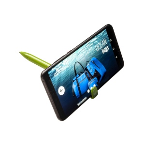 Stylo twist en PP et paille de blé avec support pour téléphone portable 8