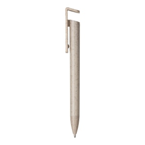 Stylo twist en PP et paille de blé avec support pour téléphone portable 3