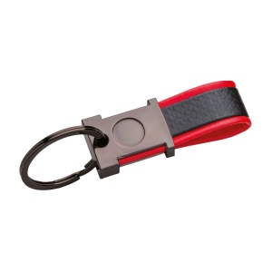 Porte-clés en métal bruni et PU bicolore, avec un espace adapté au logo en résine 4