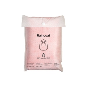 Poncho imperméable en PEVA recyclé. Emballé dans un sac en PET recyclé 12