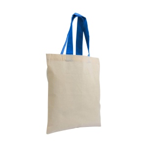 Mini sac à provisions en coton naturel recyclé de 140 g/m2 avec poignées colorées 9