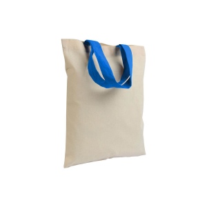 Mini sac à provisions en coton naturel recyclé de 140 g/m2 avec poignées colorées 2