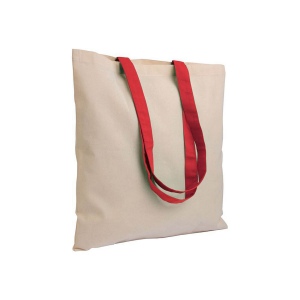 Sac de shopping en coton naturel recyclé de 140 g/m2 avec poignées colorées 7