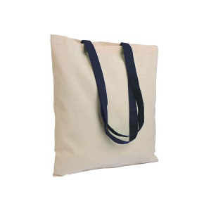Sac de shopping en coton naturel recyclé de 140 g/m2 avec poignées colorées 5