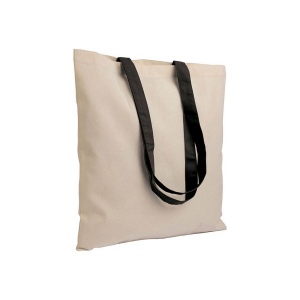 Sac de shopping en coton naturel recyclé de 140 g/m2 avec poignées colorées 8