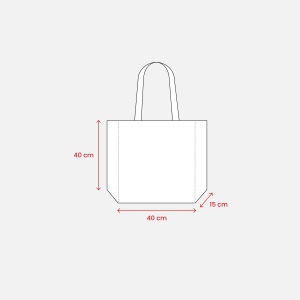 Sac à provisions maxi en coton recyclé de 280 g/m2 naturel avec poignées colorées 9