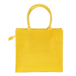 Sac en jute avec poignées en coton. Fermeture à glissière 20