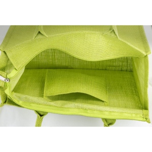 Sac en jute avec poignées en coton. Fermeture à glissière 10
