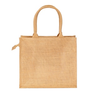 Sac en jute avec poignées en coton. Fermeture à glissière 12