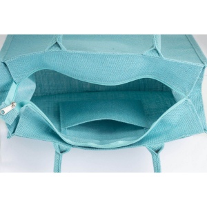 Sac en jute avec poignées en coton. Fermeture à glissière 16