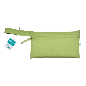 Porte-documents en coton recyclé 180 g/m2 avec fermeture à glissière, certifié GRS 9