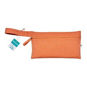 Porte-documents en coton recyclé 180 g/m2 avec fermeture à glissière, certifié GRS 18