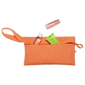 Porte-documents en coton recyclé 180 g/m2 avec fermeture à glissière, certifié GRS 21
