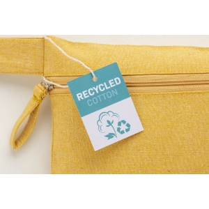 Porte-documents en coton recyclé 180 g/m2 avec fermeture à glissière, certifié GRS 23