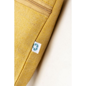Porte-documents en coton recyclé 180 g/m2 avec fermeture à glissière, certifié GRS 24