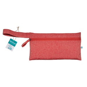 Porte-documents en coton recyclé 180 g/m2 avec fermeture à glissière, certifié GRS 25