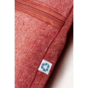 Porte-documents en coton recyclé 180 g/m2 avec fermeture à glissière, certifié GRS 27