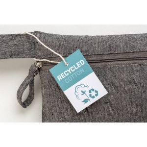Porte-documents en coton recyclé 180 g/m2 avec fermeture à glissière, certifié GRS 29