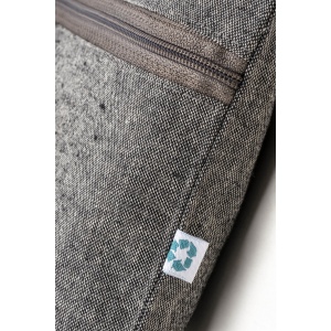 Porte-documents en coton recyclé 180 g/m2 avec fermeture à glissière, certifié GRS 30
