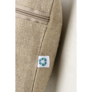 Porte-documents en coton recyclé 180 g/m2 avec fermeture à glissière, certifié GRS 14