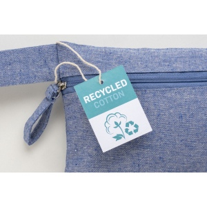 Porte-documents en coton recyclé 180 g/m2 avec fermeture à glissière, certifié GRS 16