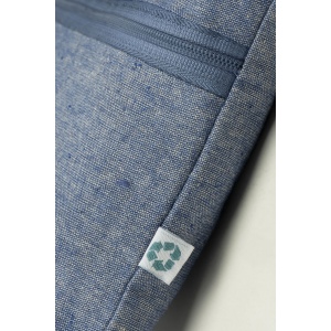 Porte-documents en coton recyclé 180 g/m2 avec fermeture à glissière, certifié GRS 17