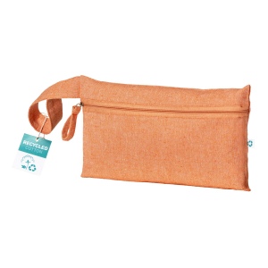 Porte-documents en coton recyclé 180 g/m2 avec fermeture à glissière, certifié GRS 5