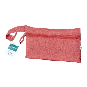 Porte-documents en coton recyclé 180 g/m2 avec fermeture à glissière, certifié GRS 7