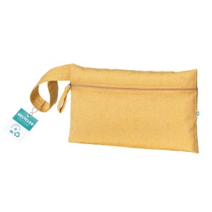 Porte-documents en coton recyclé 180 g/m2 avec fermeture à glissière, certifié GRS 6