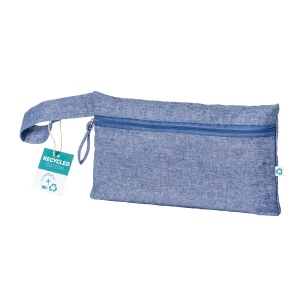 Porte-documents en coton recyclé 180 g/m2 avec fermeture à glissière, certifié GRS 4