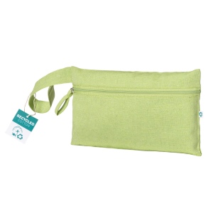 Porte-documents en coton recyclé 180 g/m2 avec fermeture à glissière, certifié GRS