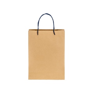 Sac en papier recyclé naturel de 150 g/m2 avec soufflet et poignées courtes colorées 11