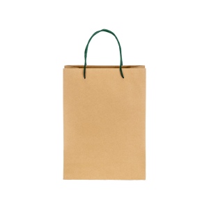 Sac en papier recyclé naturel de 150 g/m2 avec soufflet et poignées courtes colorées 13