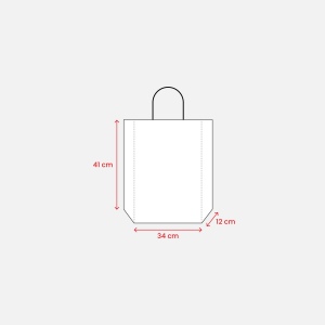Sac en papier recyclé naturel de 150 g/m2 avec soufflet et poignées courtes colorées 13