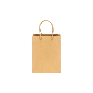 Sac en papier recyclé naturel de 150 g/m2 avec soufflet et poignées courtes colorées 8
