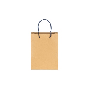 Sac en papier recyclé naturel de 150 g/m2 avec soufflet et poignées courtes colorées 10