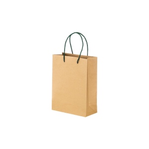 Sac en papier recyclé naturel de 150 g/m2 avec soufflet et poignées courtes colorées 4