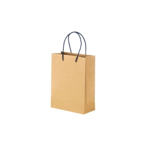 Sac en papier recyclé naturel de 150 g/m2 avec soufflet et poignées courtes colorées 3