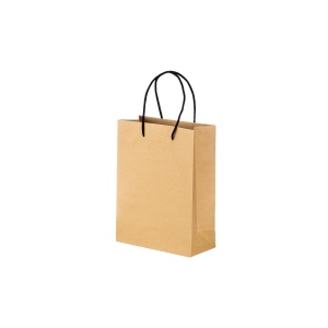 Sac en papier recyclé naturel de 150 g/m2 avec soufflet et poignées courtes colorées 6